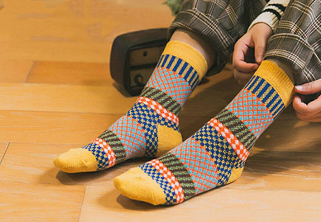 Ladies Winter Socks, Vintage Casual Boat Socks (5 pairs)