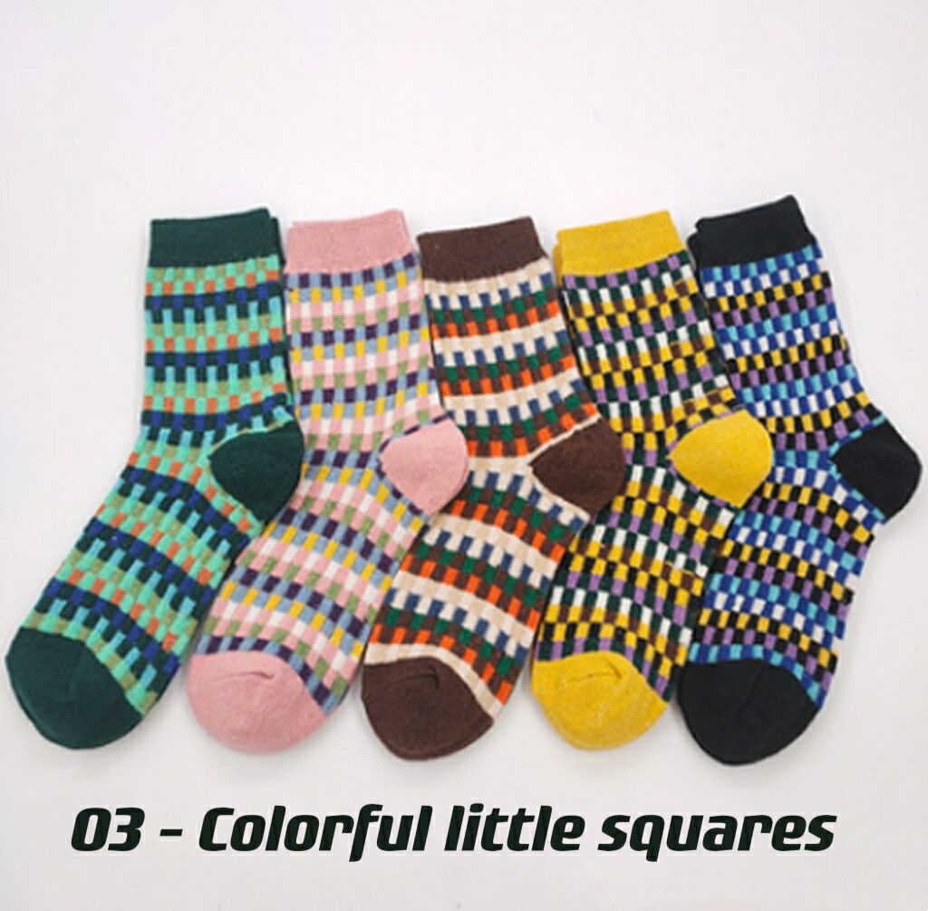 Ladies Winter Socks, Vintage Casual Boat Socks (5 pairs)