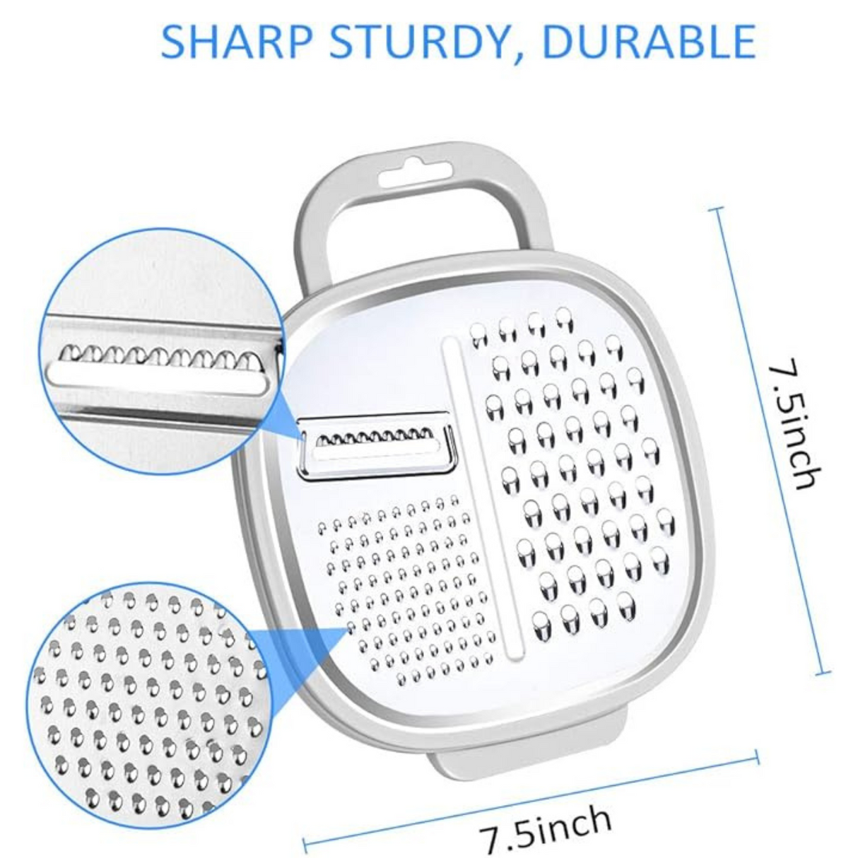 Debo Stainless Steel Cheese Grater with Lid and Detachable Storage Container