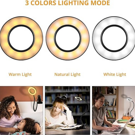 Desk Clip on Lamp with 10 Dimmable Brightness & 3 Light Modes