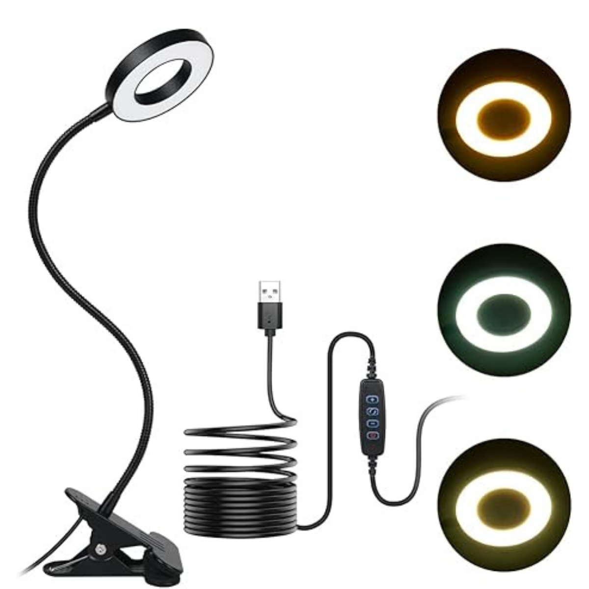 Desk Clip on Lamp with 10 Dimmable Brightness & 3 Light Modes