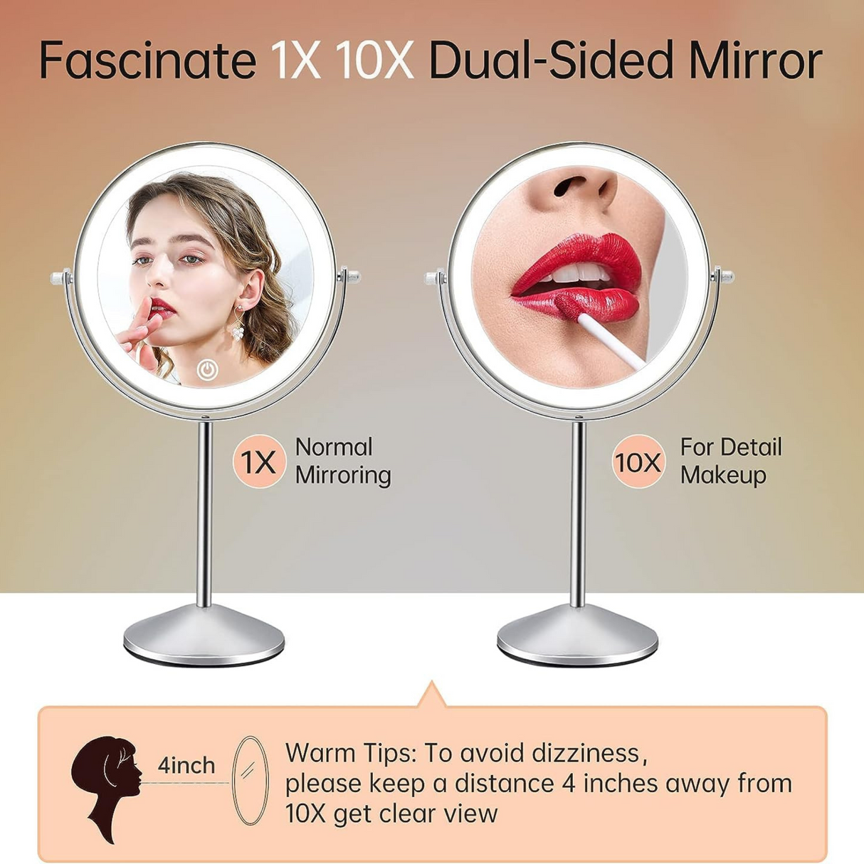 Double Side Rechargeable LED Makeup Mirror