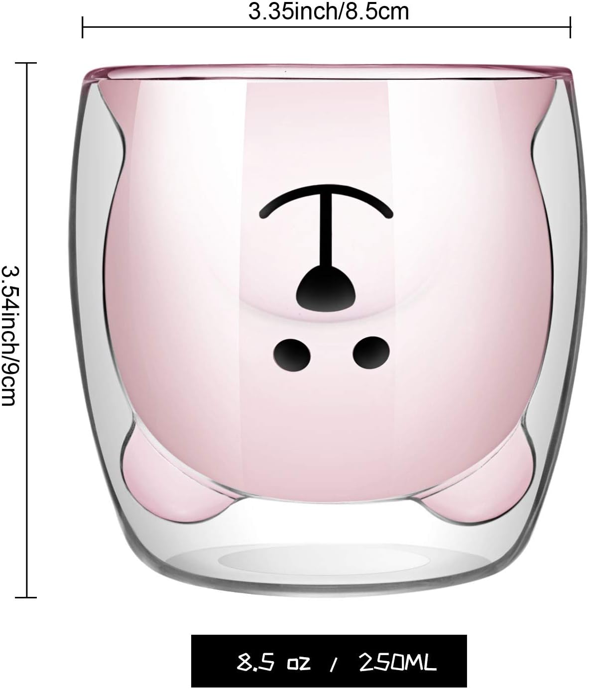 Cute Bear Tea Cup Double Wall Glass
