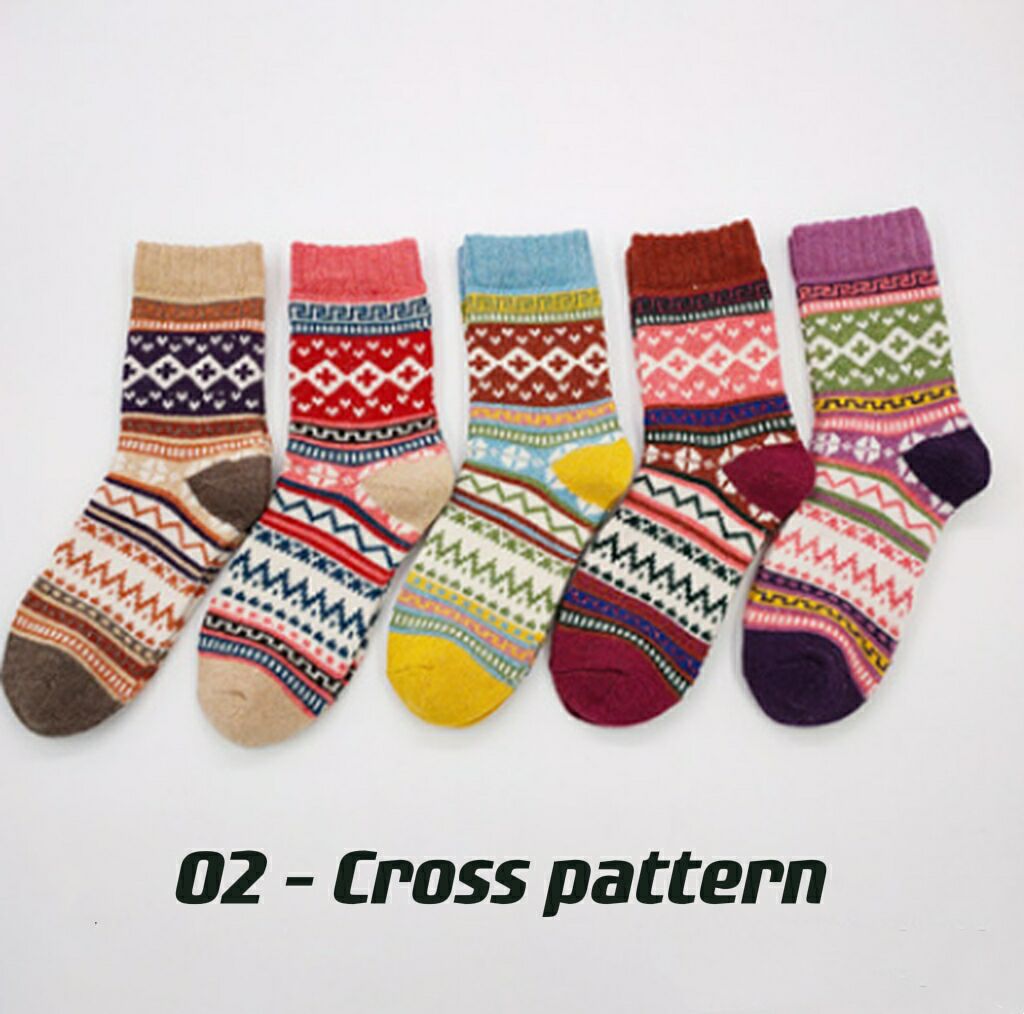 Ladies Winter Socks, Vintage Casual Boat Socks (5 pairs)