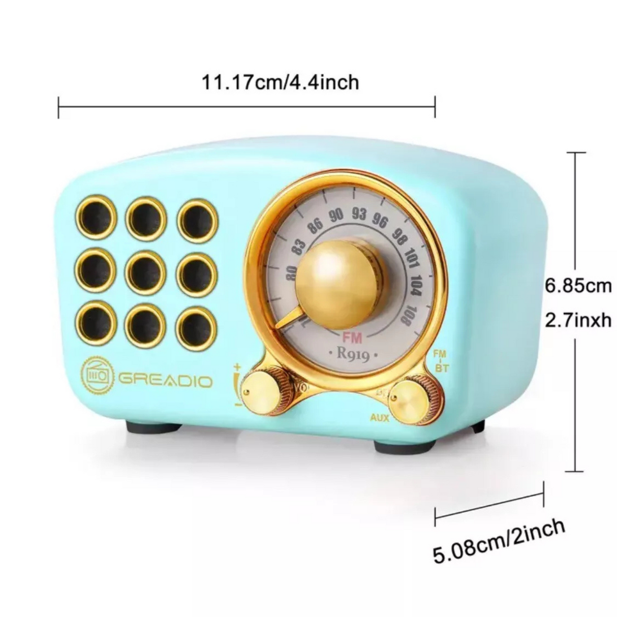 Greadio Vintage FM Radio with Old Fashioned Classic Style