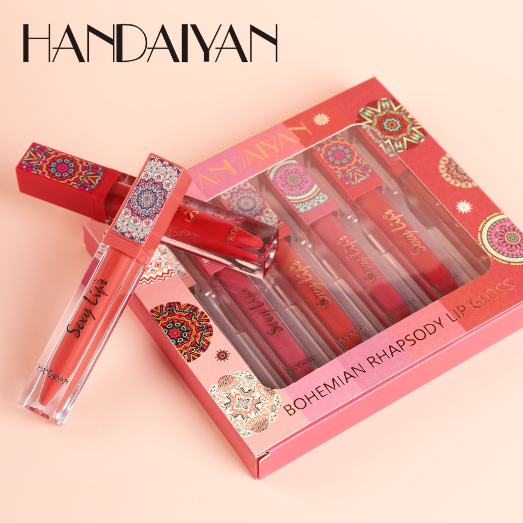 Handaiyan 6 piece Bohemian Rhapsody Lip Gloss Set