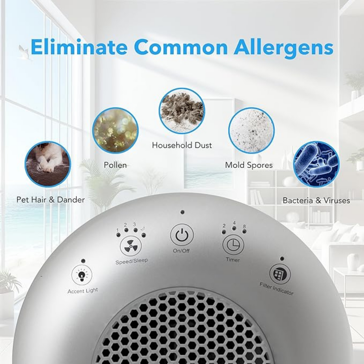 Hunter Fan HP450UV True HEPA UVC Light Technology Air Purifier