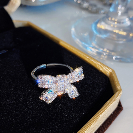 Bow Ring with Cubic Zirconia Design