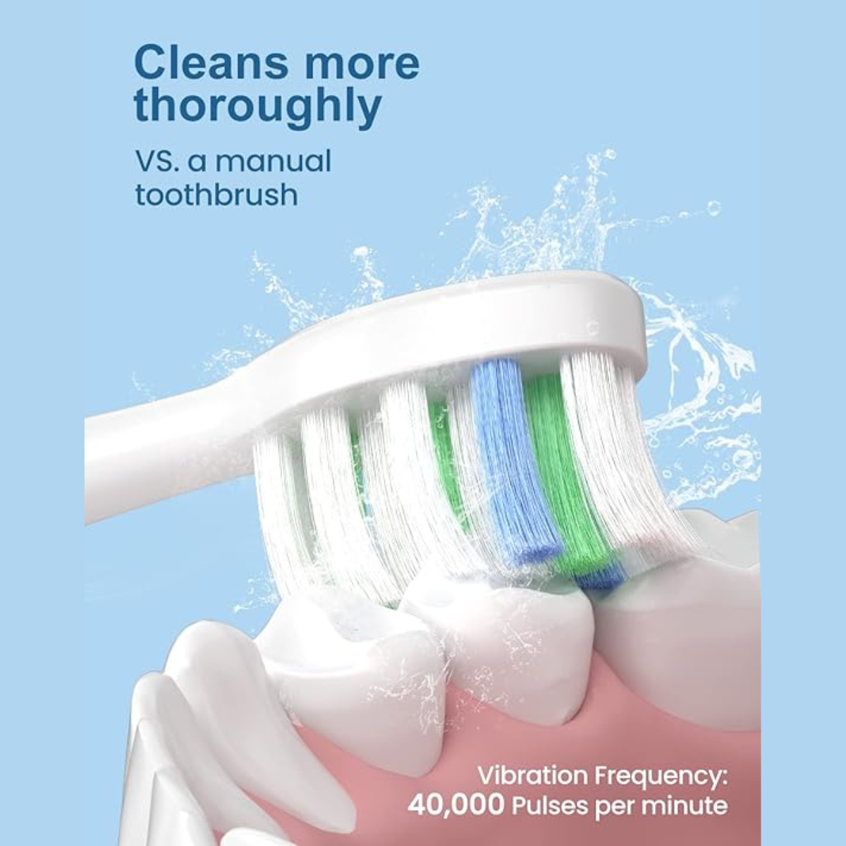 KareNow Sonic Electric Toothbrush Rechargeable with 8 Replacement Brush Heads