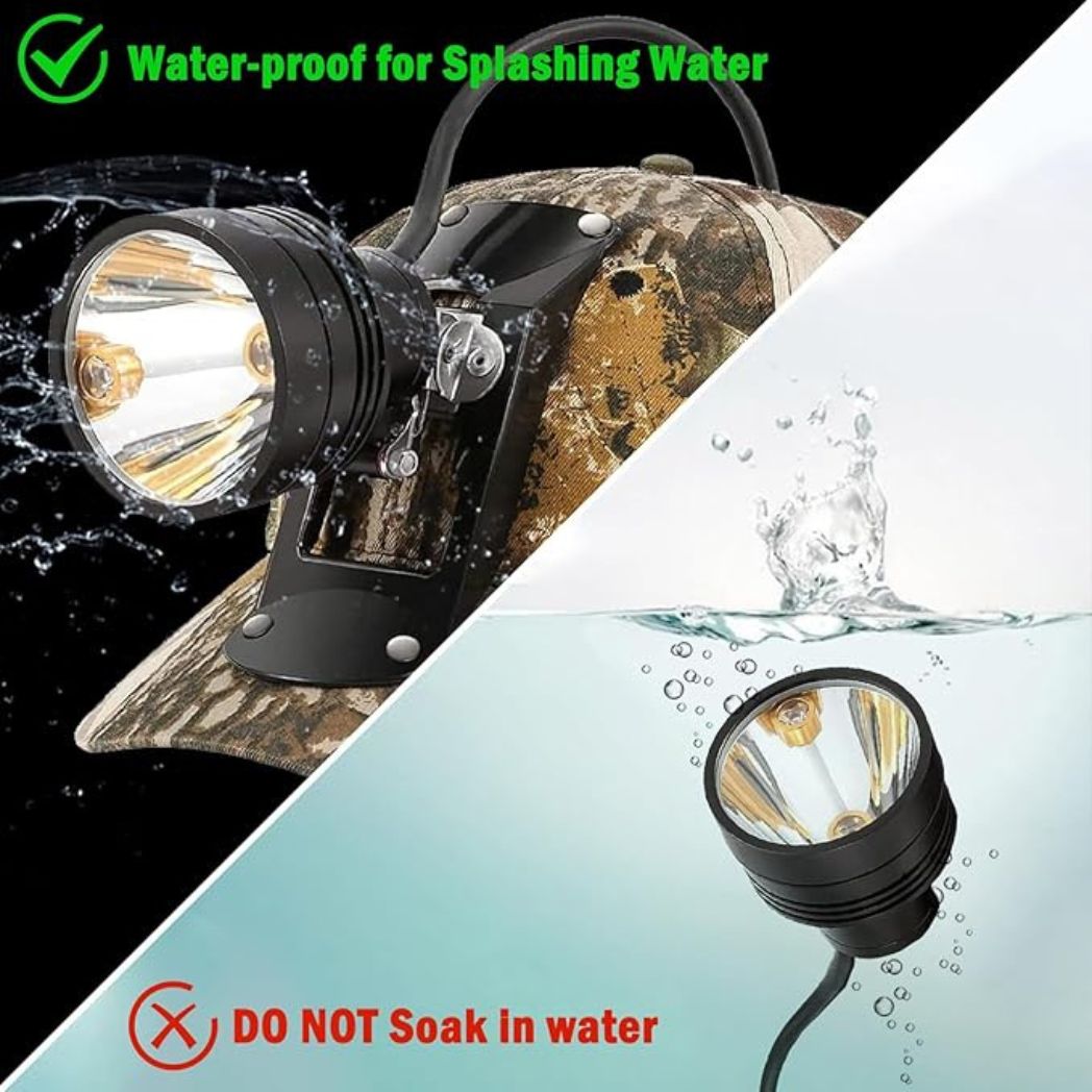 LED Rechargeable Hunting Headlamp with Camo Hat