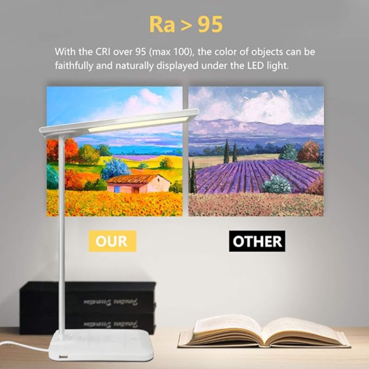 LED Touch Lamp with Wireless Charger