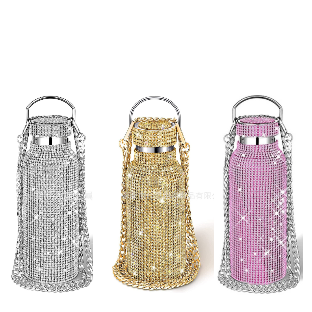 Sparkling Diamond Stainless Steel Insulated Tumbler with Chain