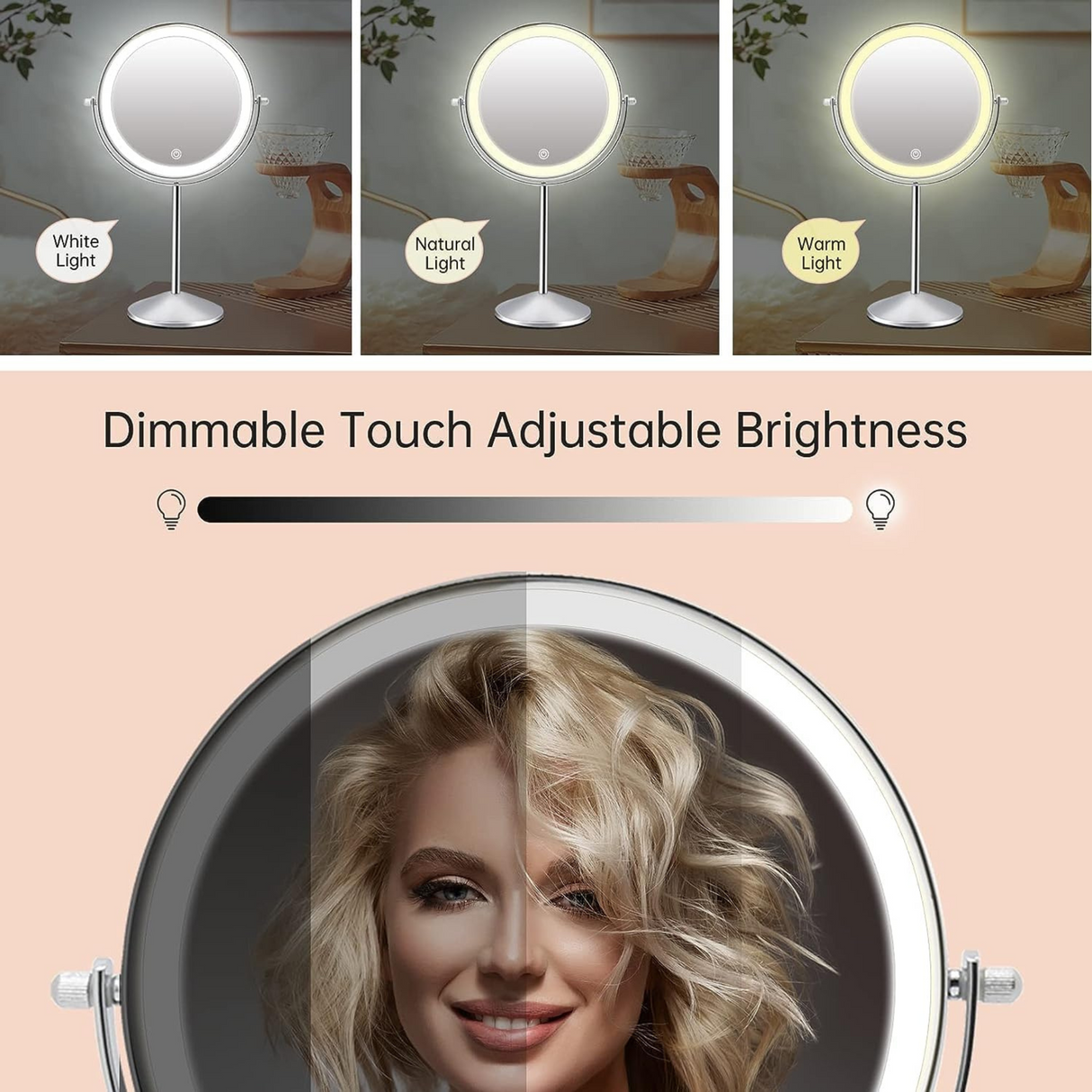 Double Side Rechargeable LED Makeup Mirror