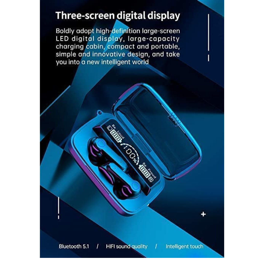 M19 TWS Bluetooth 5.0 Wireless Earbuds Touch Waterproof LED Display