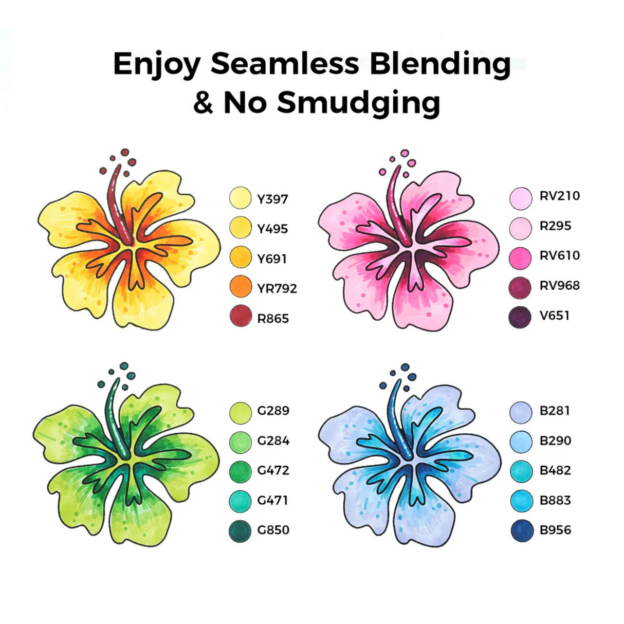 Ohuhu Oahu 100 Colors Dual Tips Alcohol Art Markers Fine & Chisel