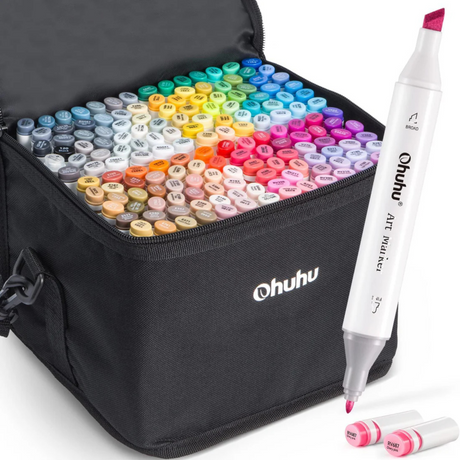 Ohuhu Oahu 160 Colors Dual Tips Alcohol Art Markers Fine & Chisel