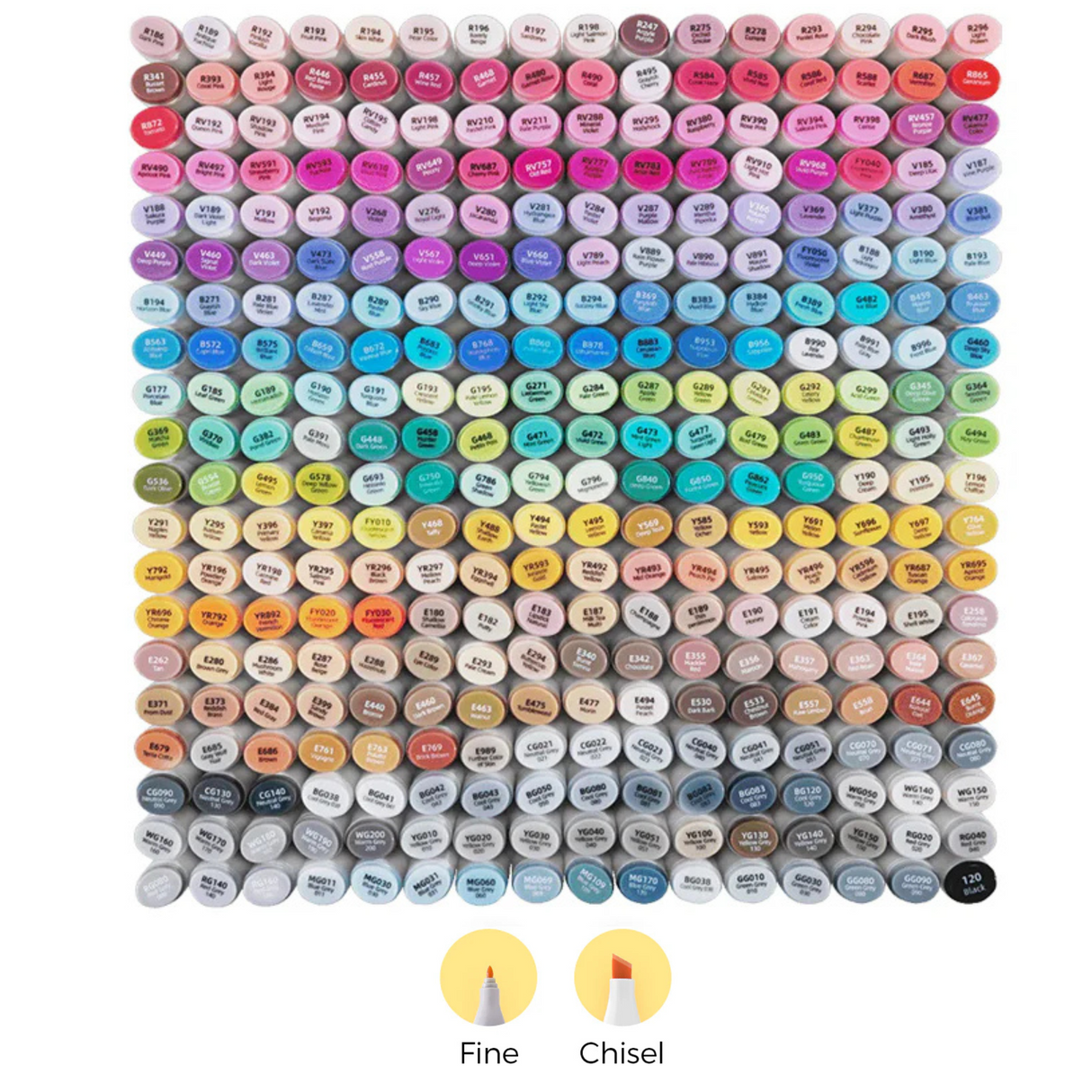 Ohuhu Oahu 320 Colors Dual Tips Alcohol Art Markers Fine & Chisel