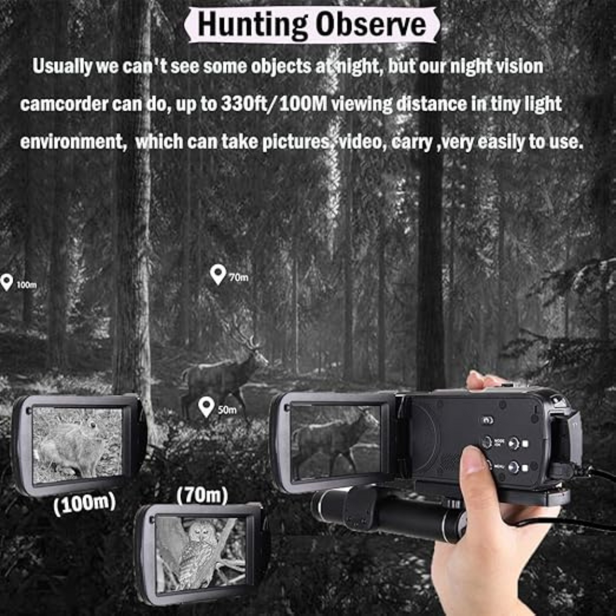 OsxoBear Video Camera Night Vision Camcorder with Mini Monocular