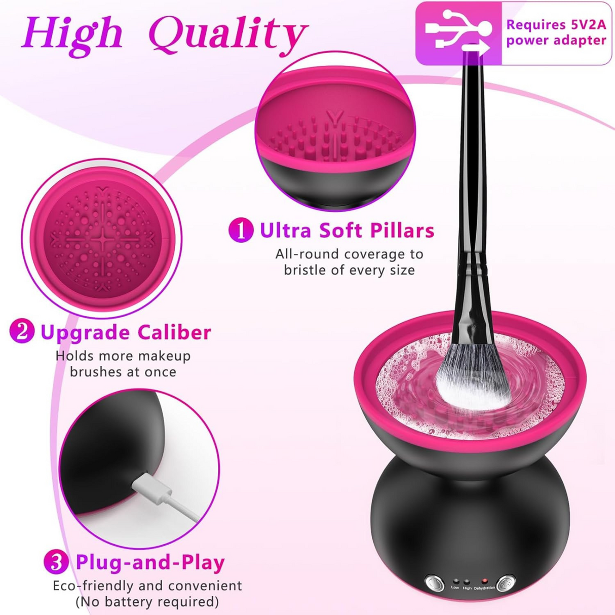 Portable Electric Makeup Brush Cleaner Machine
