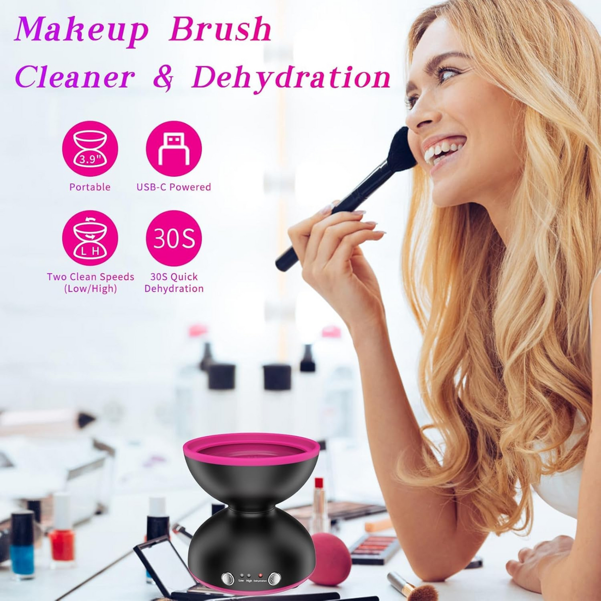 Portable Electric Makeup Brush Cleaner Machine