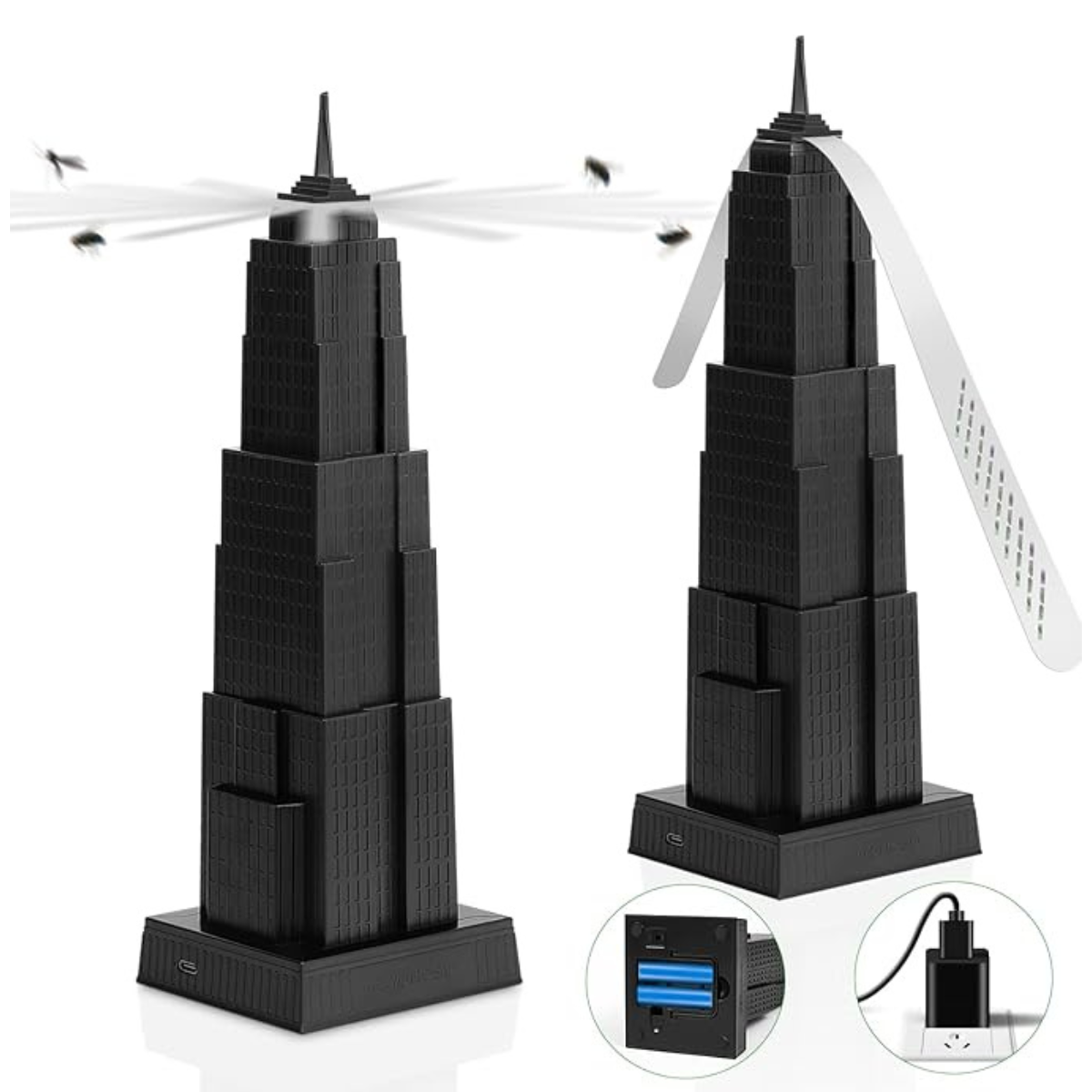 Portable Fly Repellent Fan with Holographic Blades USB or Batteries Powered (2 Pack)