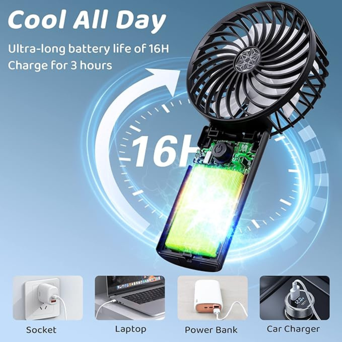 Portable Rechargeable Handheld Fan