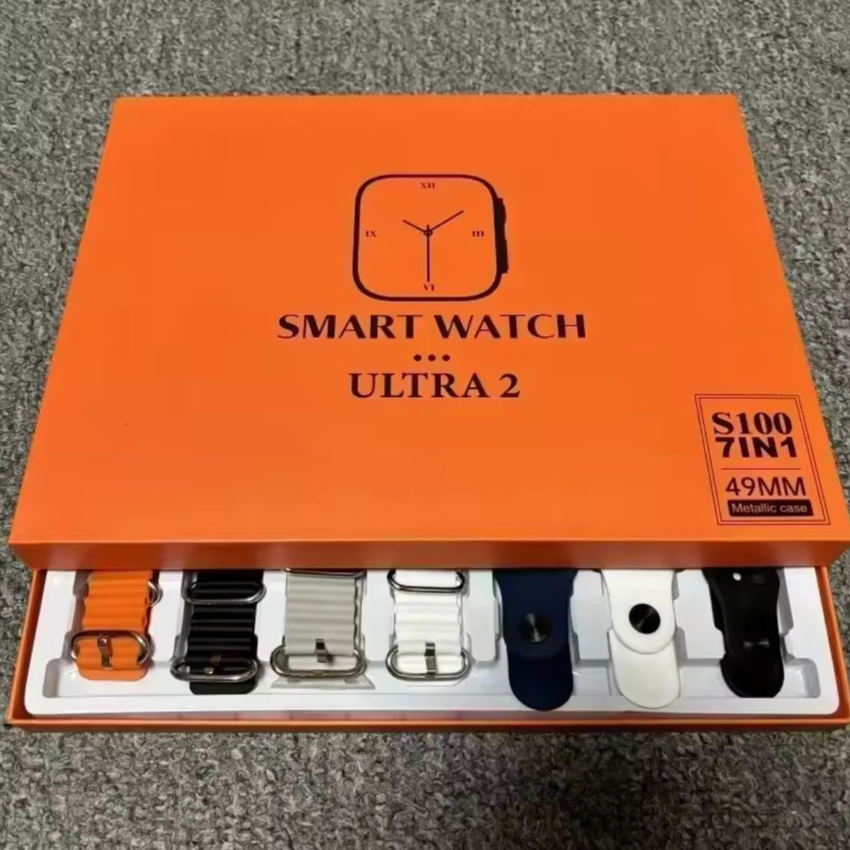 S100 Ultra 2 Smartwatch 7 IN 1 Watch Straps 2.2 HD Amoled Circular Screen with Protective Case