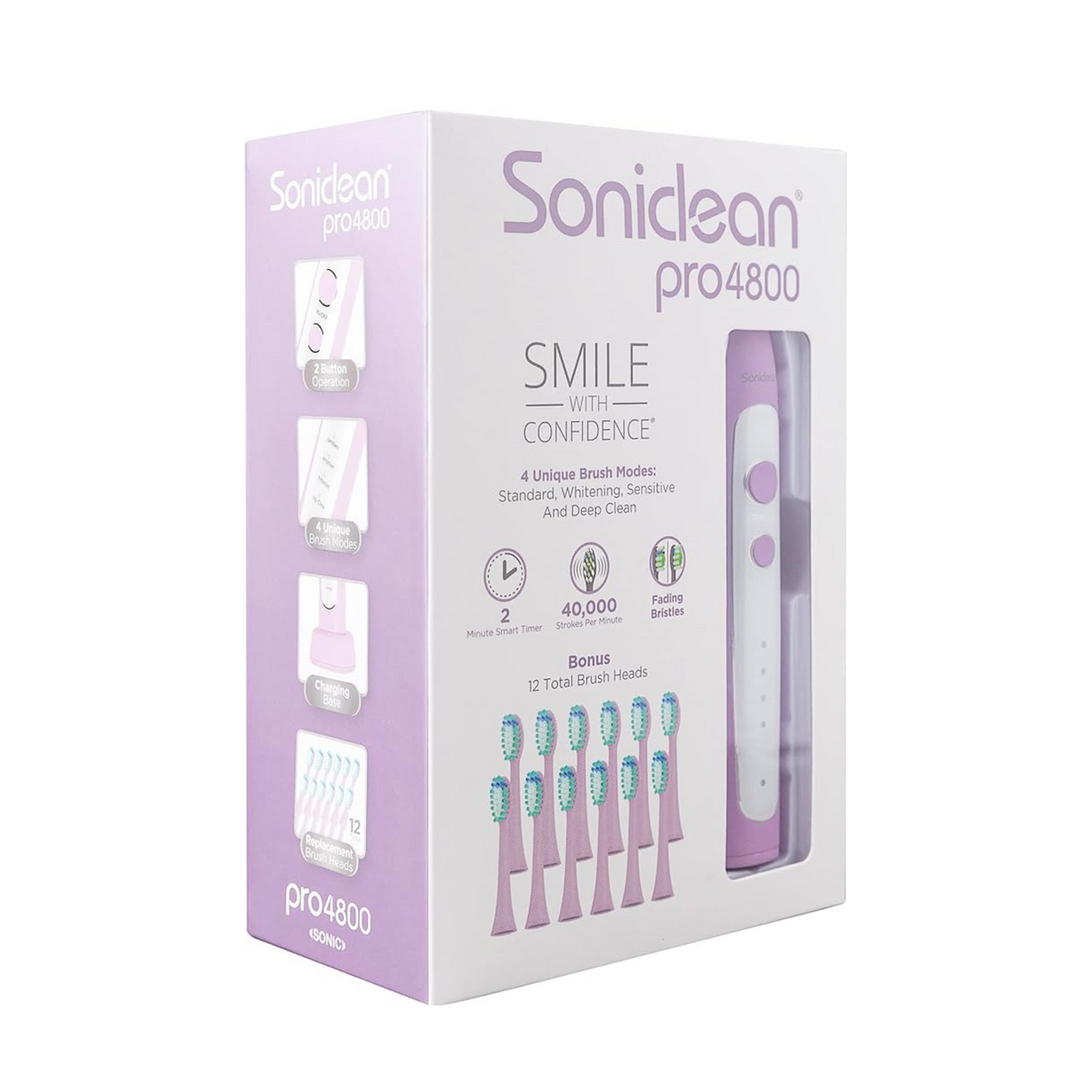 Soniclean Pro 4800 Rechargeable Toothbrush with 12 Brush Heads