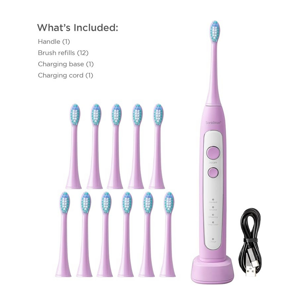 Soniclean Pro 4800 Rechargeable Toothbrush with 12 Brush Heads