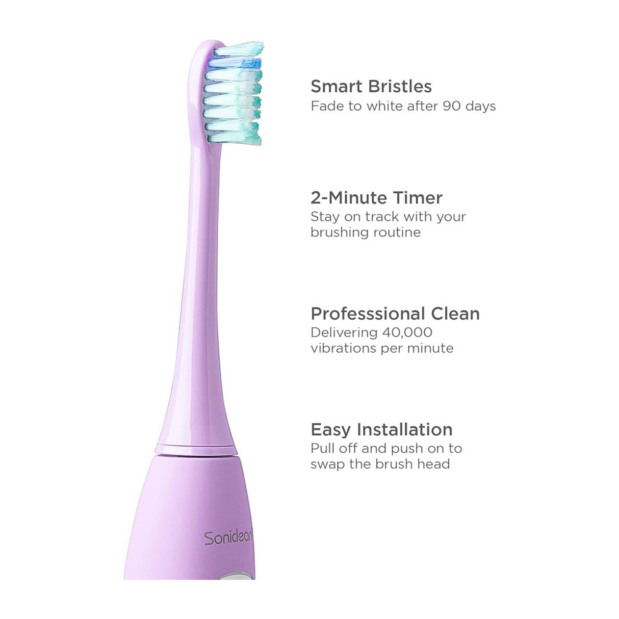 Soniclean Pro 4800 Rechargeable Toothbrush with 12 Brush Heads