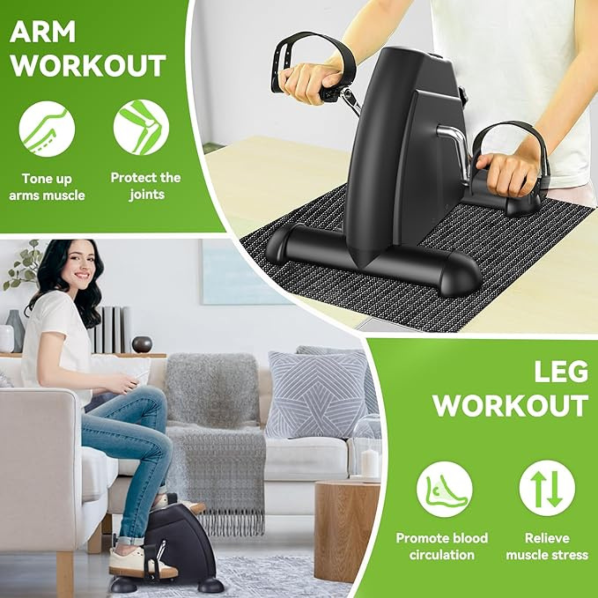 Sportneer Under Desk Mini Bike Pedal Exerciser with LCD Display