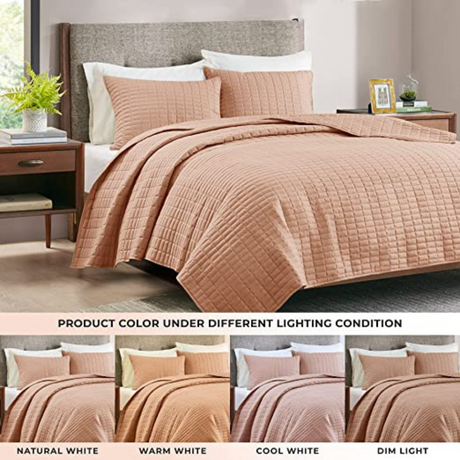 Hyde Lane Blush Bedding Set Quilt Blanket Summer Bedding Size King