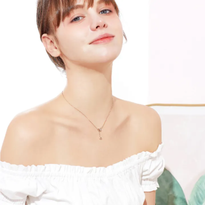 Hanging Roman Numeral Choker Necklace Rosegold Stainless Steel