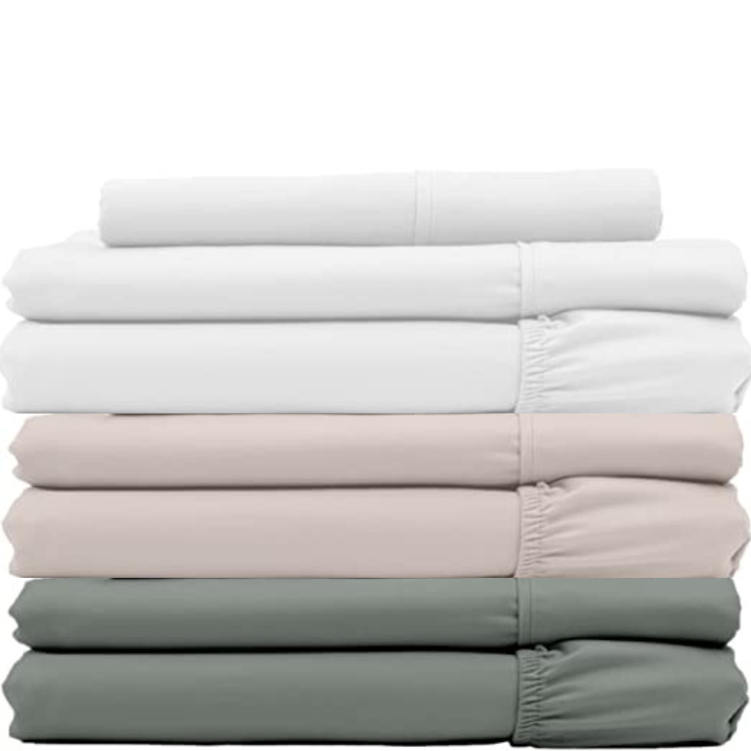 Cozcot 100% Cotton Sheet Set 3/4 Piece Set 300 Thread Count Sateen Weave