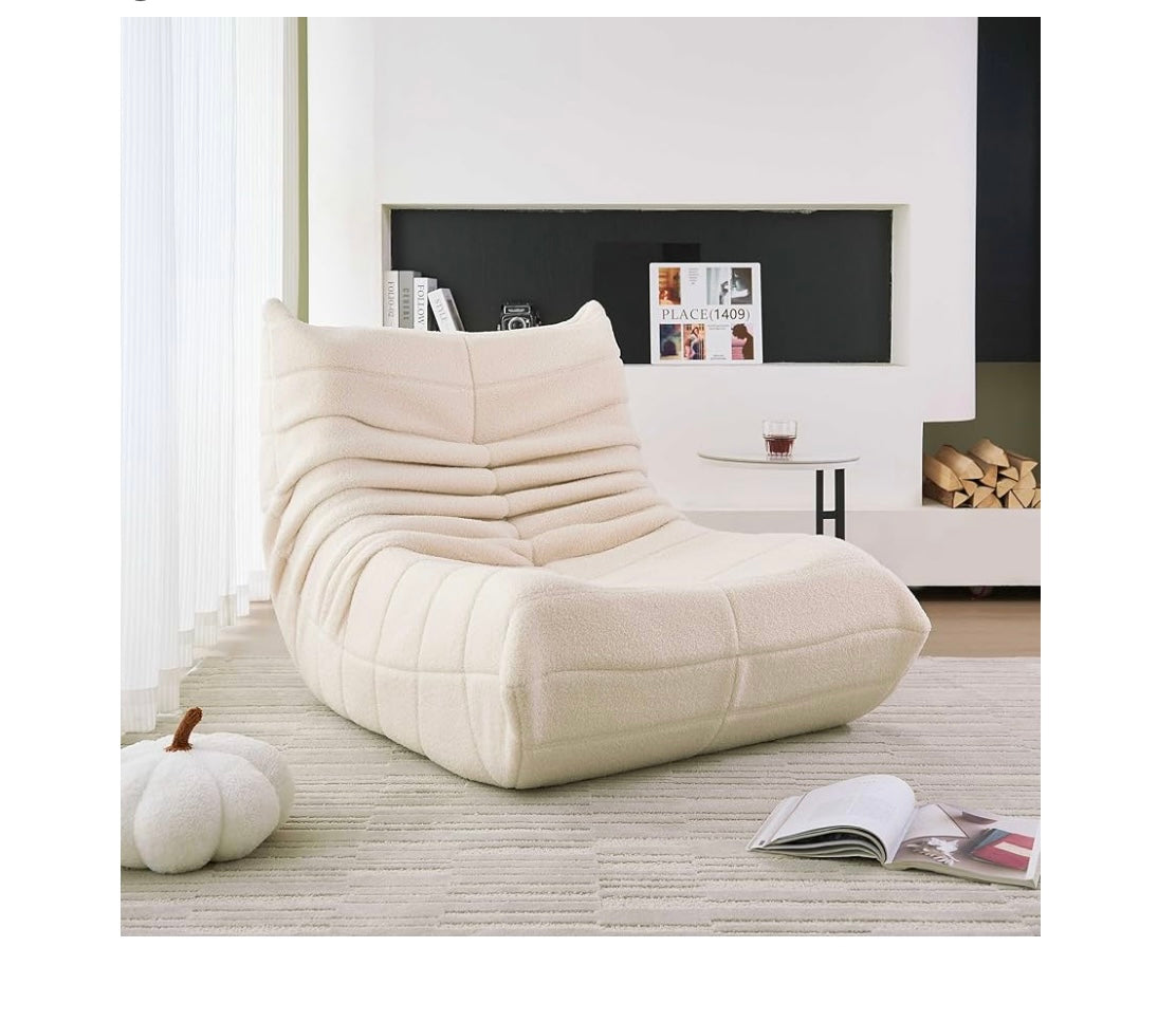 Lambswool Firesido chair  Lazy Floor Sofa Couch Modern Style