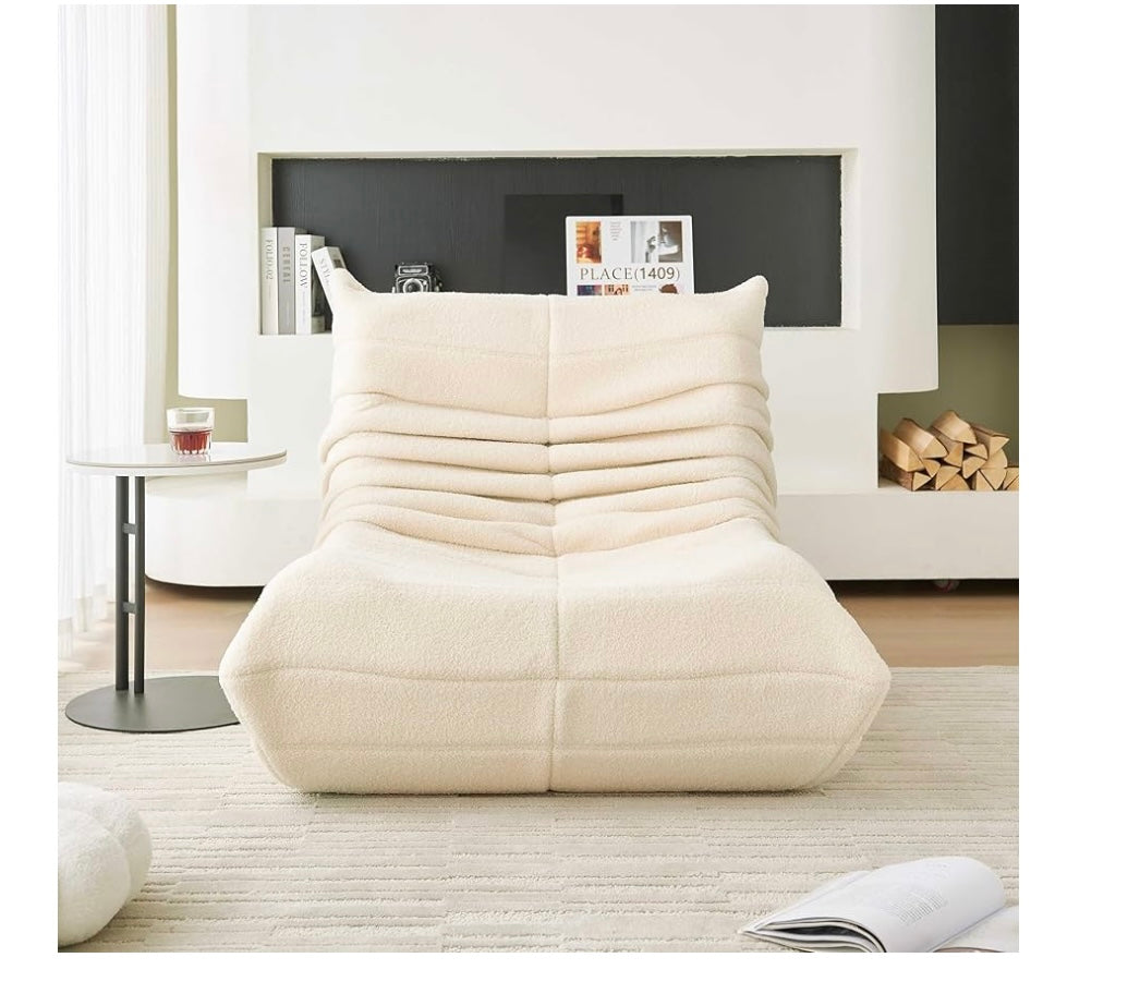 Lambswool Firesido chair  Lazy Floor Sofa Couch Modern Style