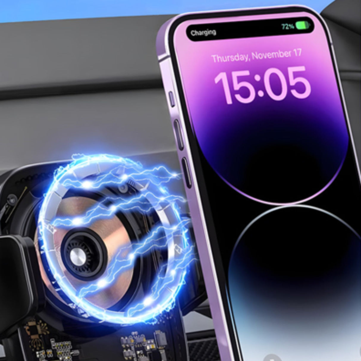 Wesdar 15w Fast Wireless Car Charger Mount with Air Vent Clip