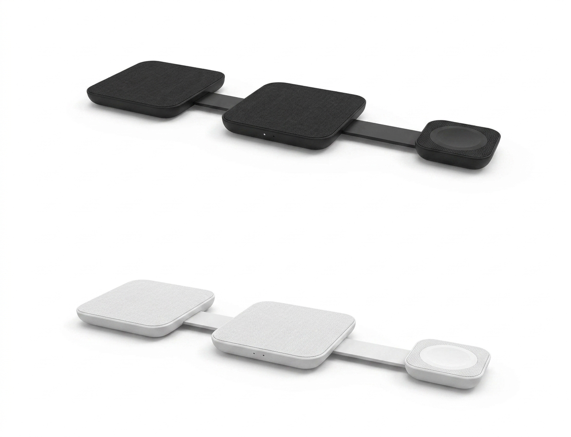 Wesdar 3 in 1 wireless charger top view showing multiple device charging surfaces