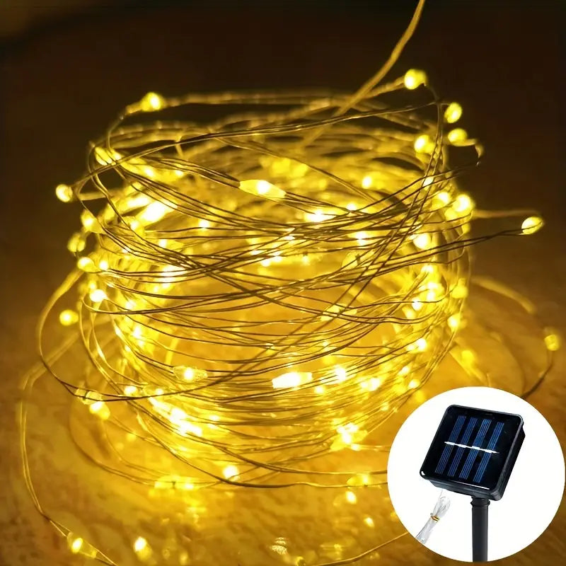 150 LED Solar Copper Wire Outdoor String Light