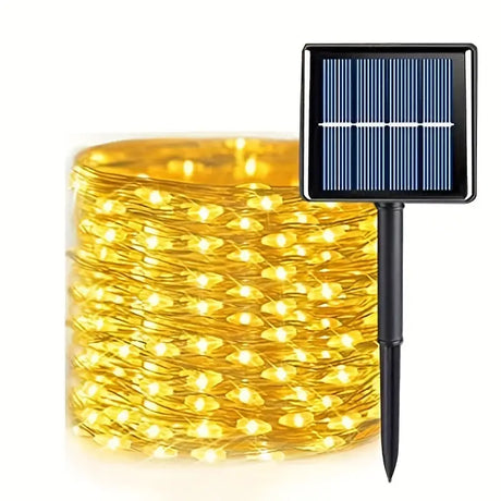 150 LED Solar Copper Wire Outdoor String Light