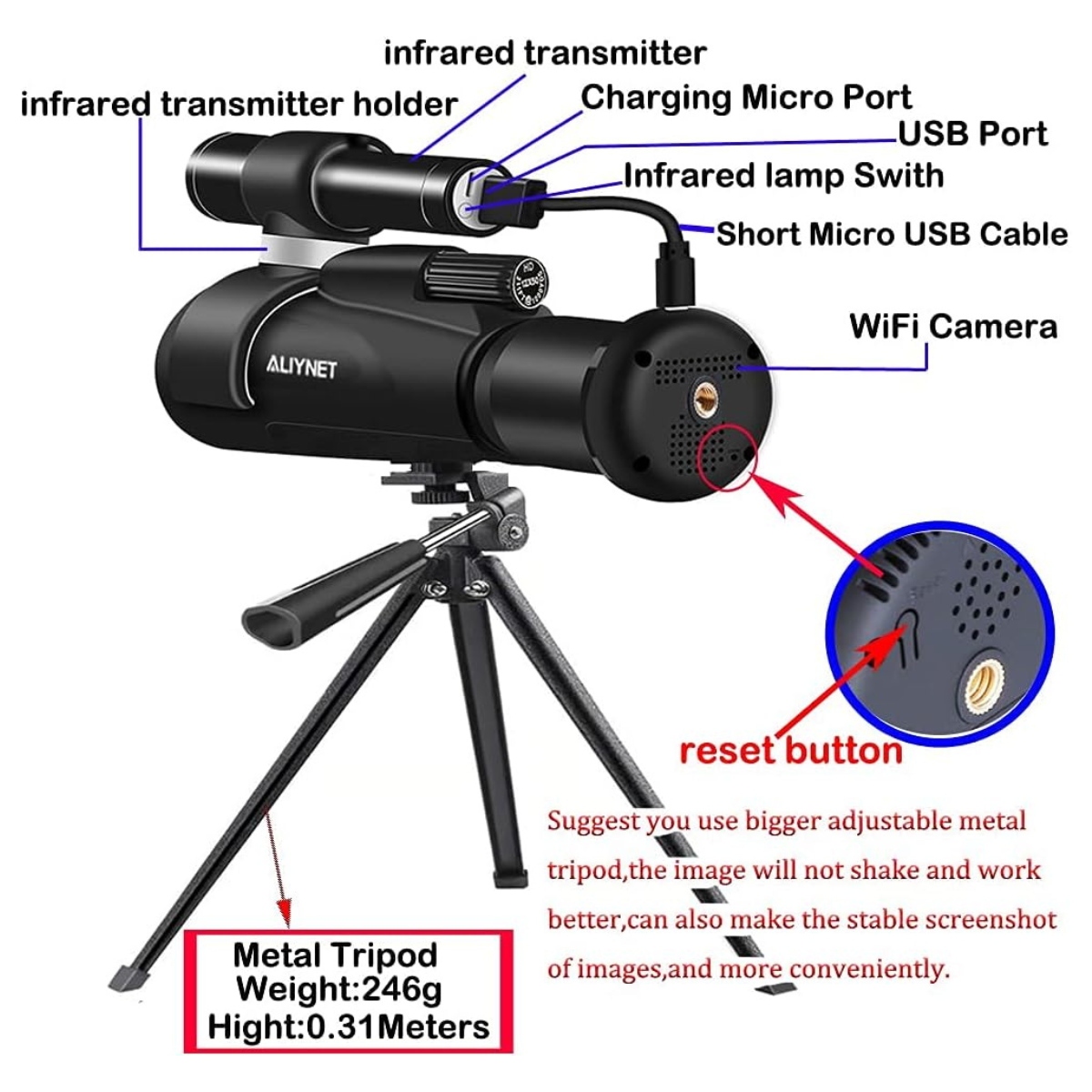 Aliynet Infrared Night Vision Monocular