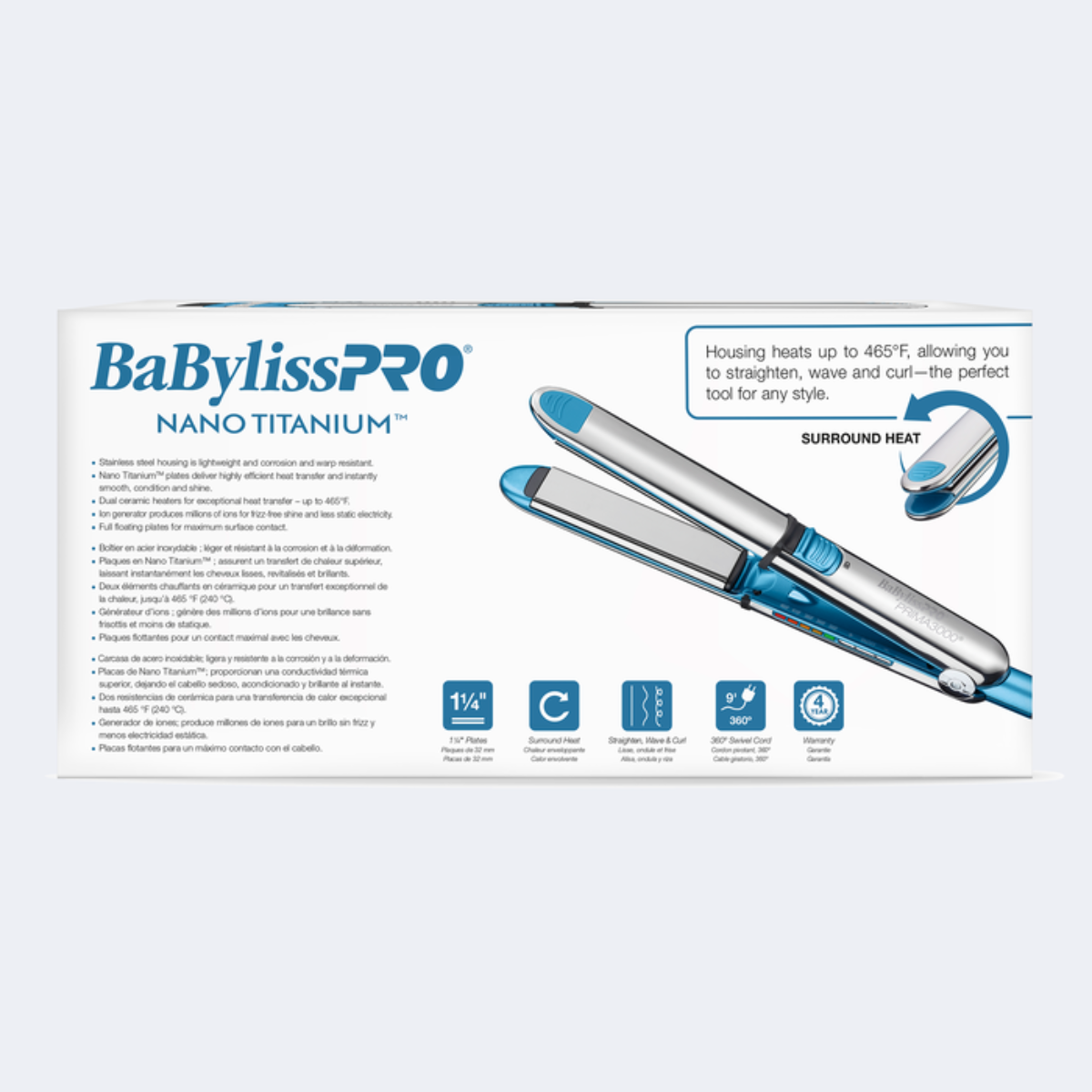 BabylissPRO Nano Titanium Prima 3000 Ionic Styling Iron