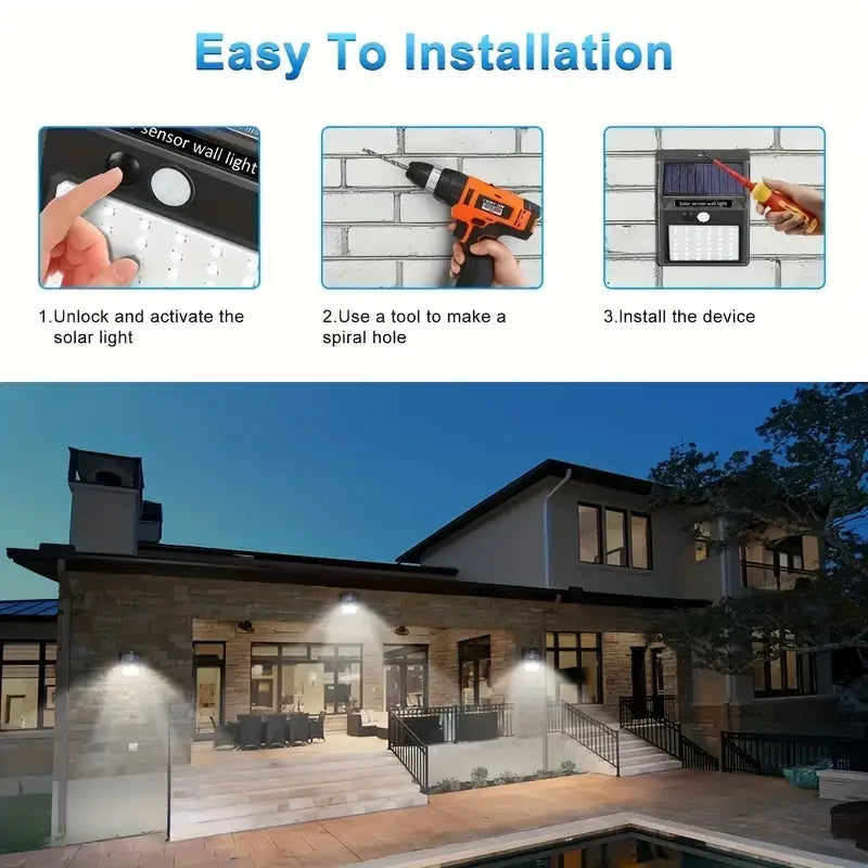 20 LED Waterproof Solar Powered Motion Sensor Wall Lights