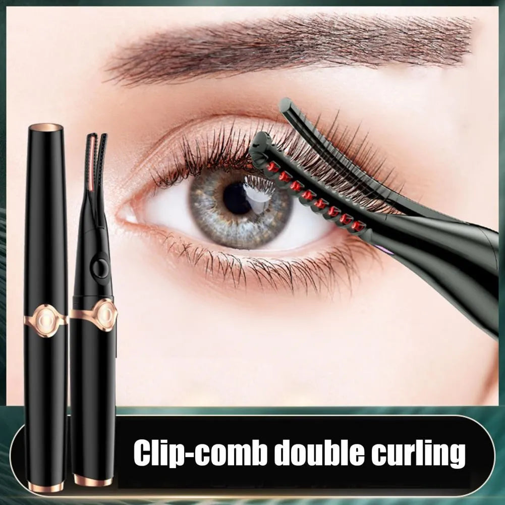 Electric Heated Eyelash Curler Clip Comb USB Rechargeable