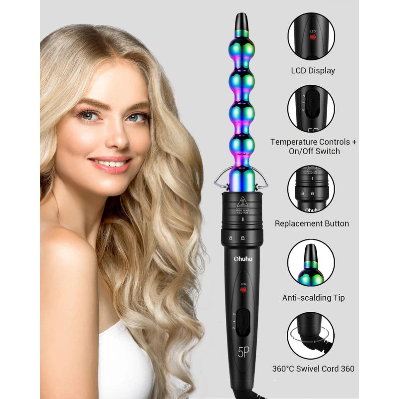 Ohuhu 5 in 1 Curling Iron Wand Set