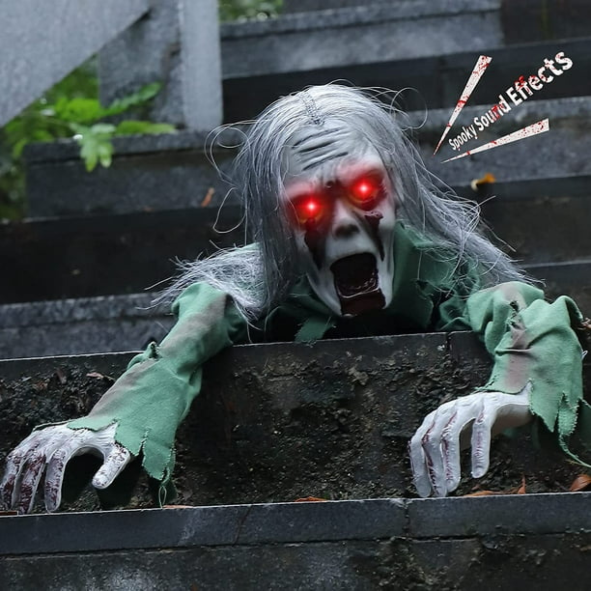 Halloween Crawling Ghost with Horror Sound and Glowing Eyes