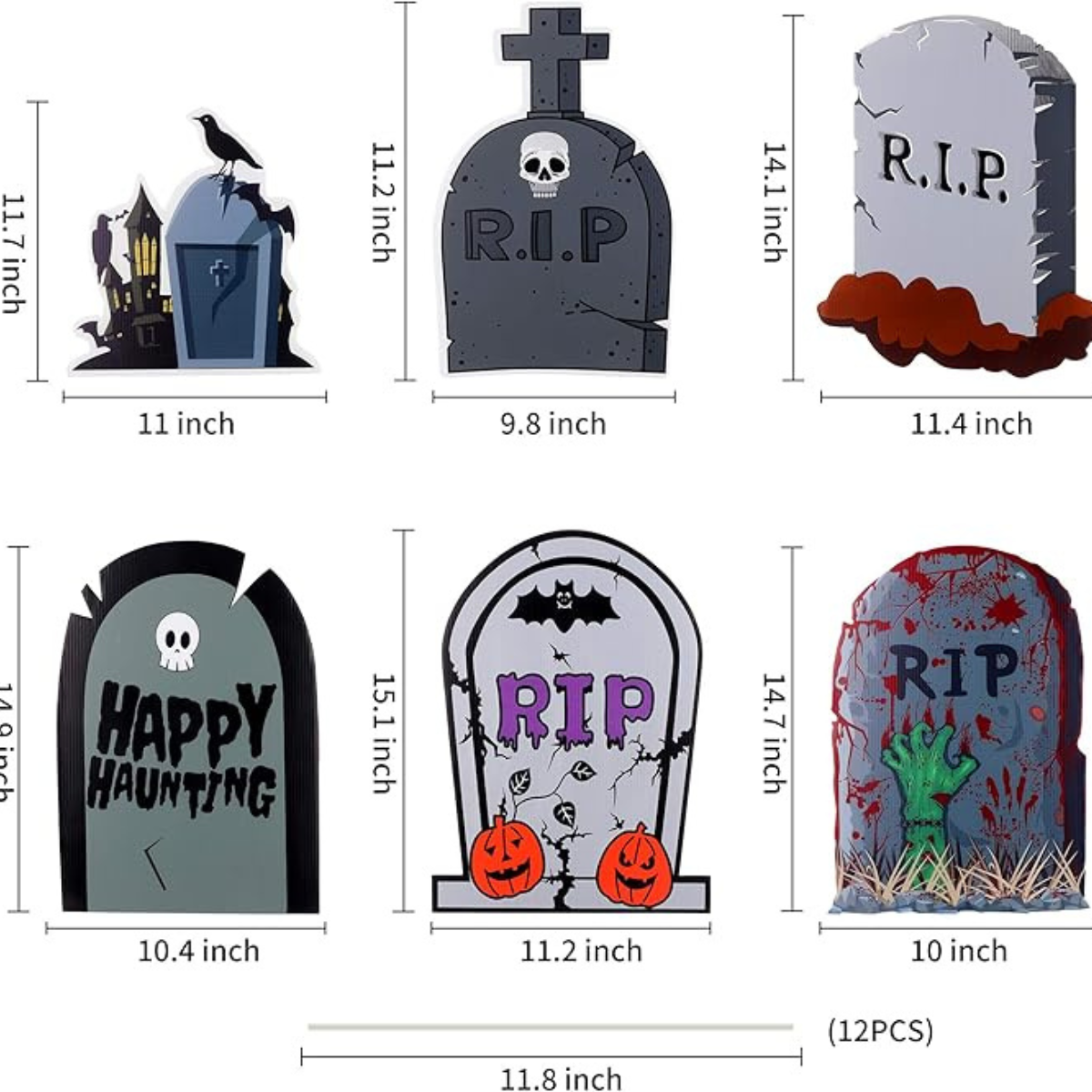 6 pc Halloween Ghost Corrugated Yard Stake Signs