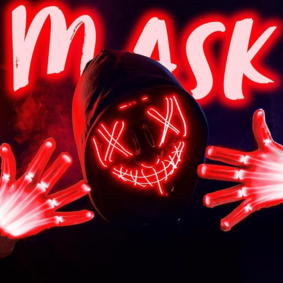 Halloween Led Light Up Glow in The Dark Mask