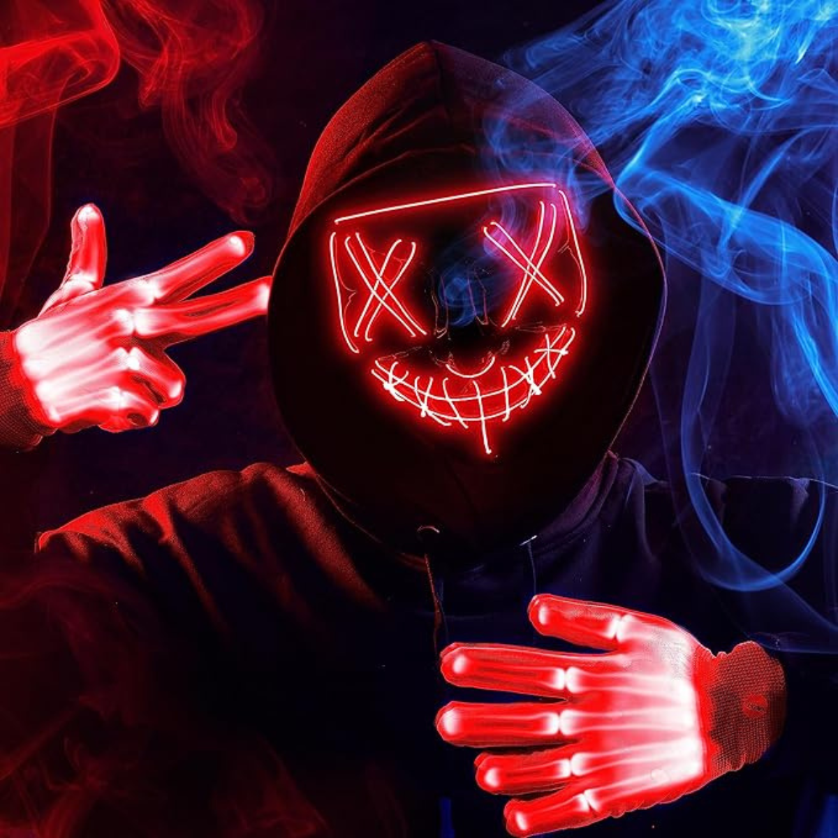 Halloween Led Light Up Glow in The Dark Mask