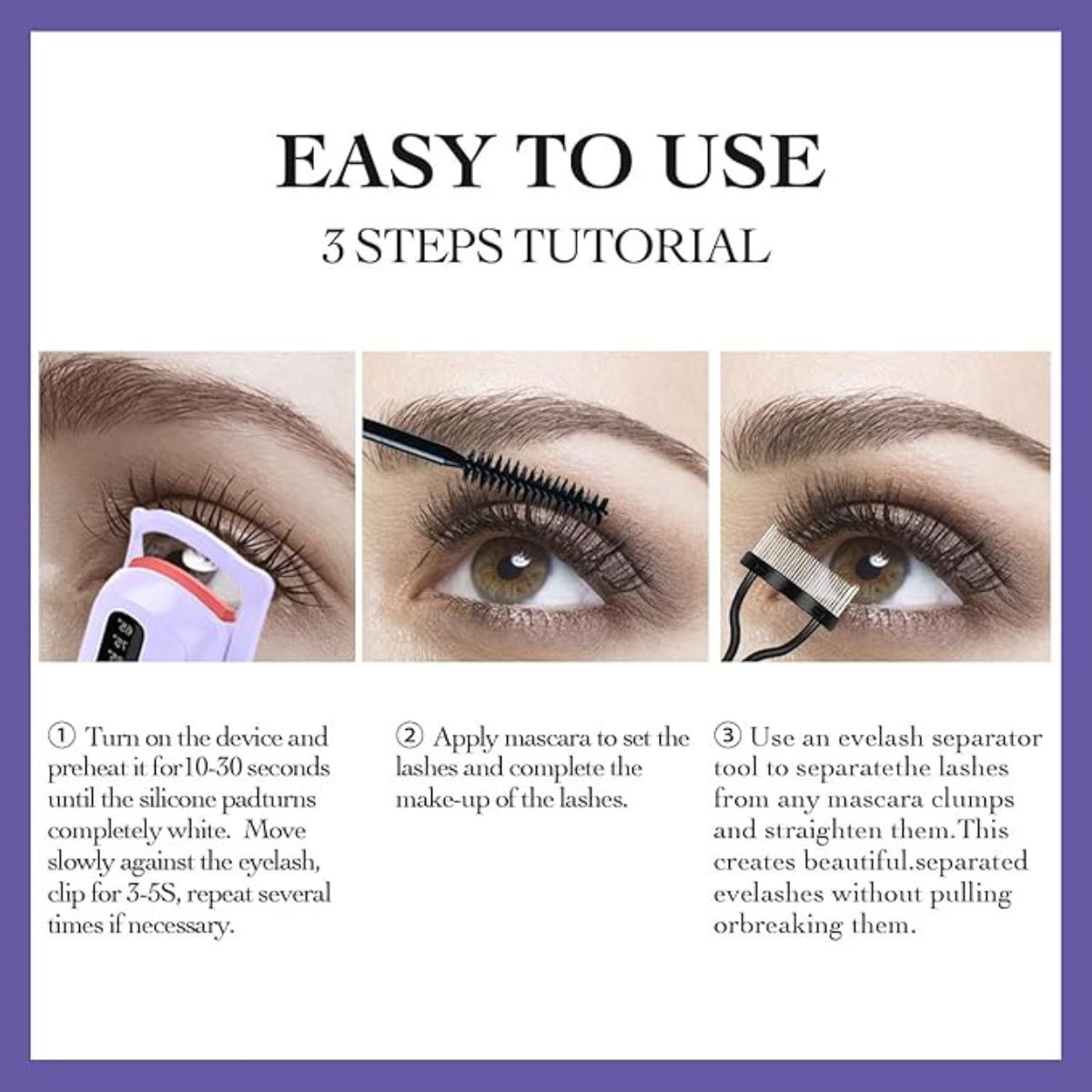 Heated Eyelash Curlers USB Rechargeable